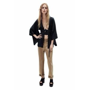 NWT Zara Limited Edition Woman Chino Pants in Taupe Brown (Style 9663/241/704) S